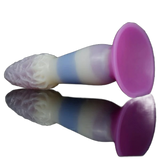 Dildo silicone realistico riflesso base larga viola intenso texture organica