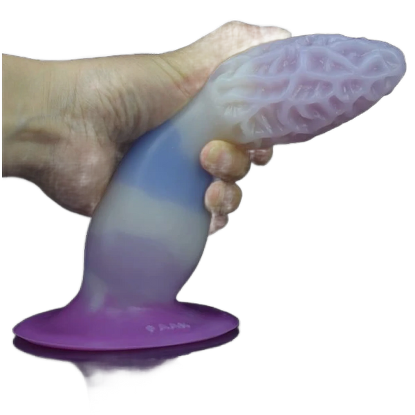 Dildo in silicone Magmara 18,3 cm viola sfumato con texture fungina