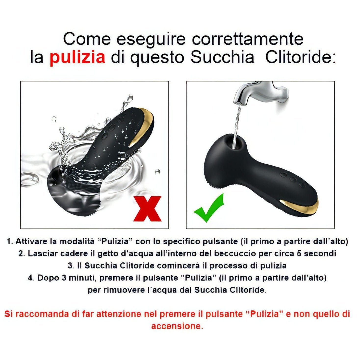 18K Vibratore e Succhiaclitoride in silicone con 7 diverse e potenti modalità di suzione, Ricaricabile, Nero