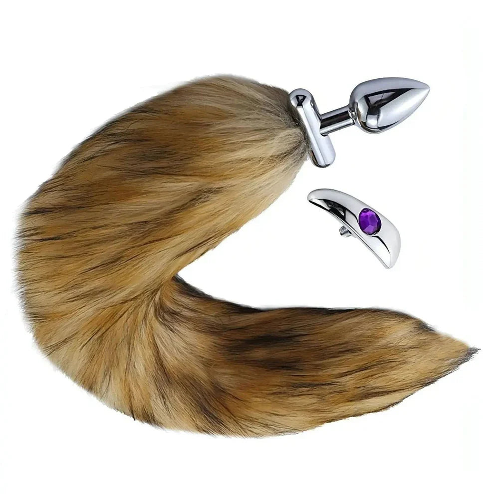 2 in 1 Convertible Fox Tail Plug Coda Bendable e Plug Removibile