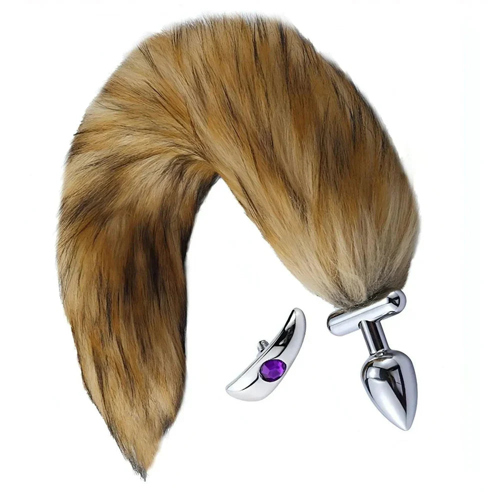 2 in 1 Convertible Fox Tail Plug Coda Bendable e Plug Removibile