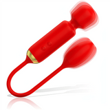 Power wand rossa a forma di U con ovetto vibrante in movimento