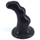 Plug anale nero unico con forma curva, superficie lucida e base incisa FAAK