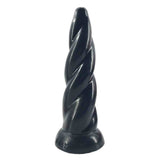 Dildo singolo nero opaco a forma di spirale con righe profonde e base piatta marchio FAAK