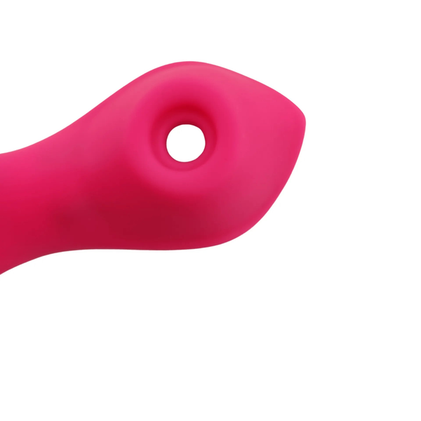 Base vibratore rosa con foro centrale per ricarica o supporto