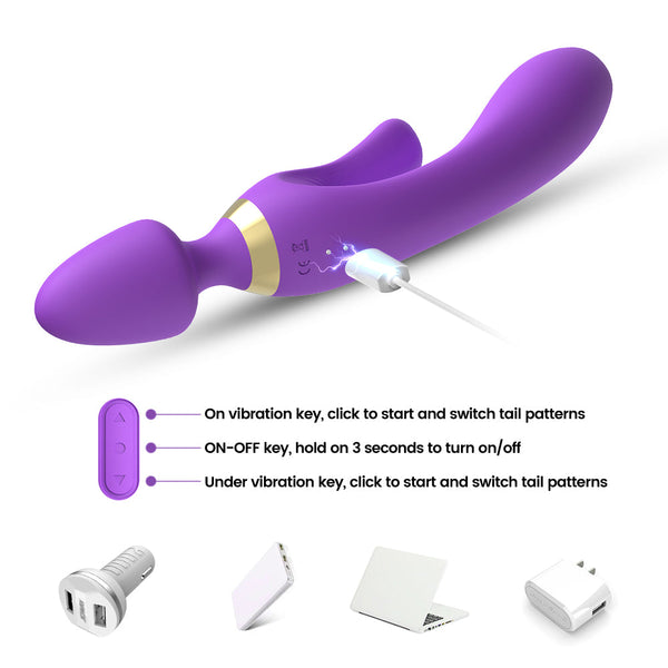 3 in 1 Vibratore Rabbit e Plug Anale