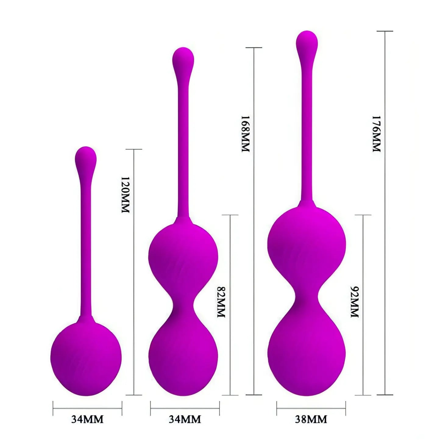 3 in 1 Kegel Ball - Set di 3 palline vaginali in silicone