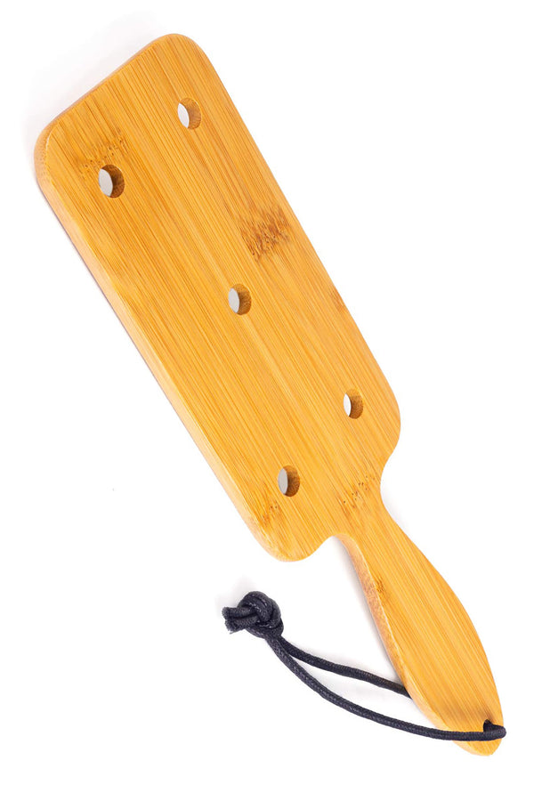 Paddle in bambù Fetish Tentation: sculacciatore forato da 27 cm, foto 1