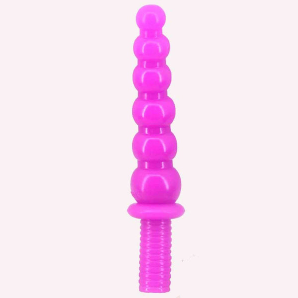 Plug anale viola verticale con cinque anelli sferici crescenti