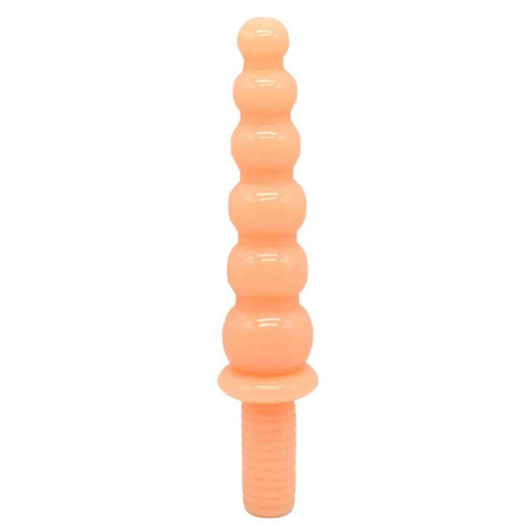 Plug anale arancione con anelli sferici e base a vite