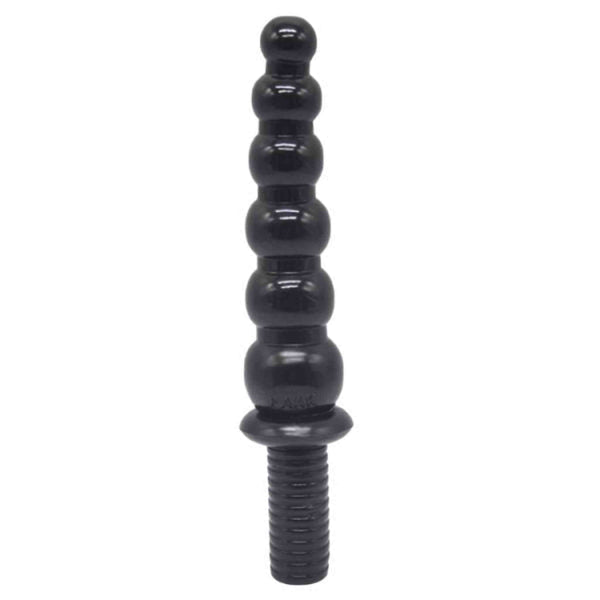 Plug anale nero Magmara con marchio inciso e base a vite