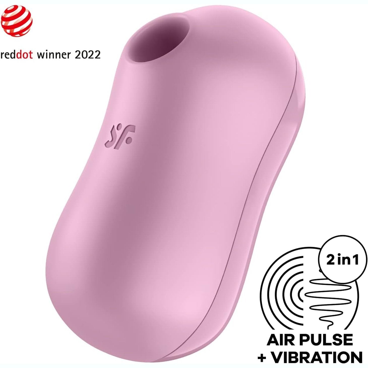 Cotton Candy Double Aire Pulse Vibrator - Light Red