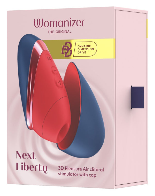 Womanizer Next Liberty: succhia clitoride 3D Pleasure Air da viaggio, Blu e rosso, foto 3