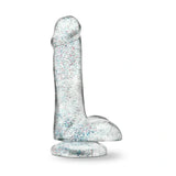 Dildo flessibile lucido con scodella laterale e glitter