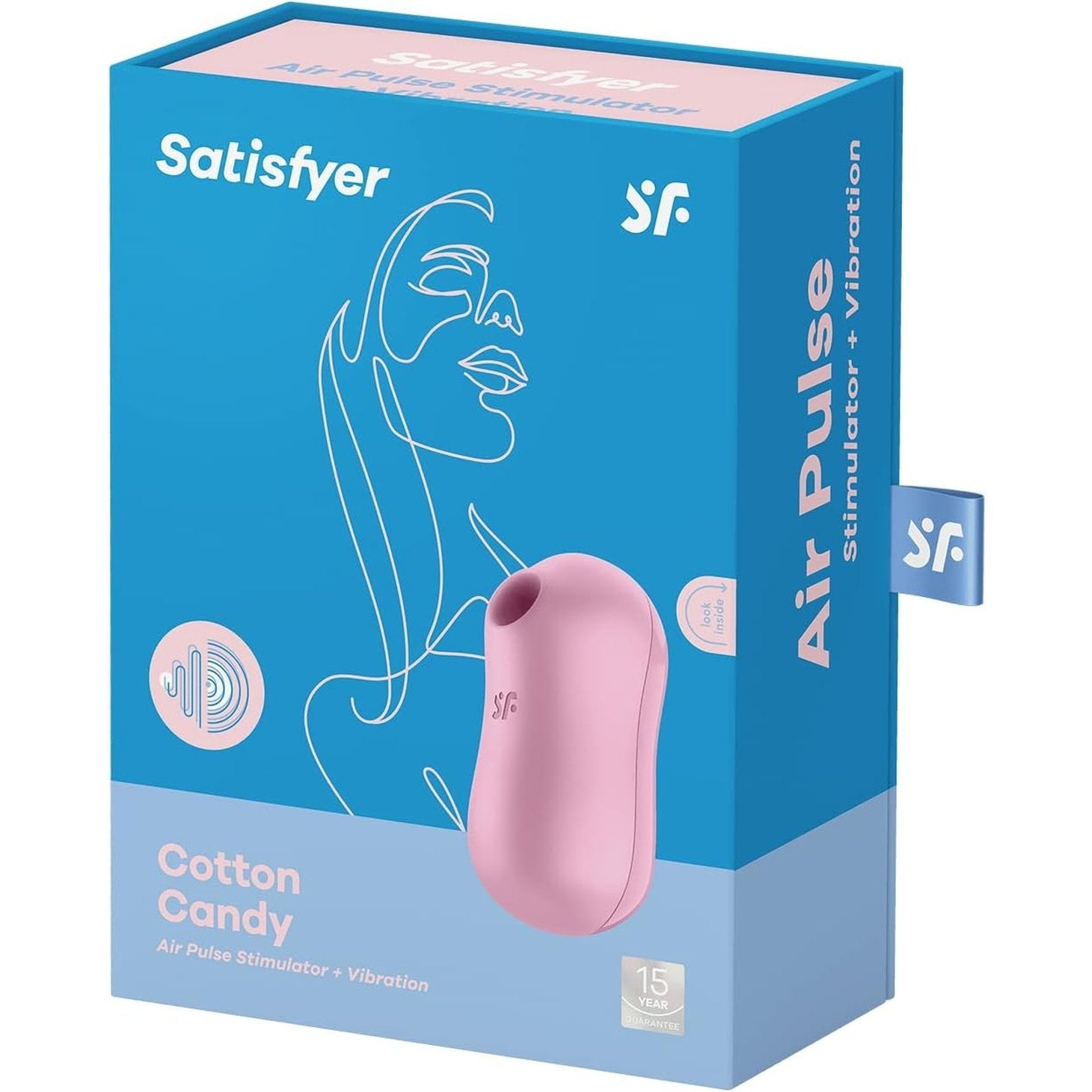 Cotton Candy Double Aire Pulse Vibrator - Light Red