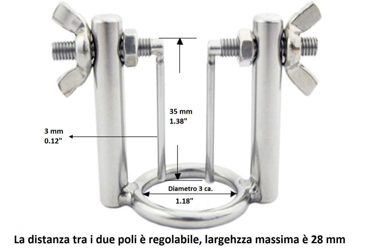 Anello per il glande con dilatatore uretrale regolabile