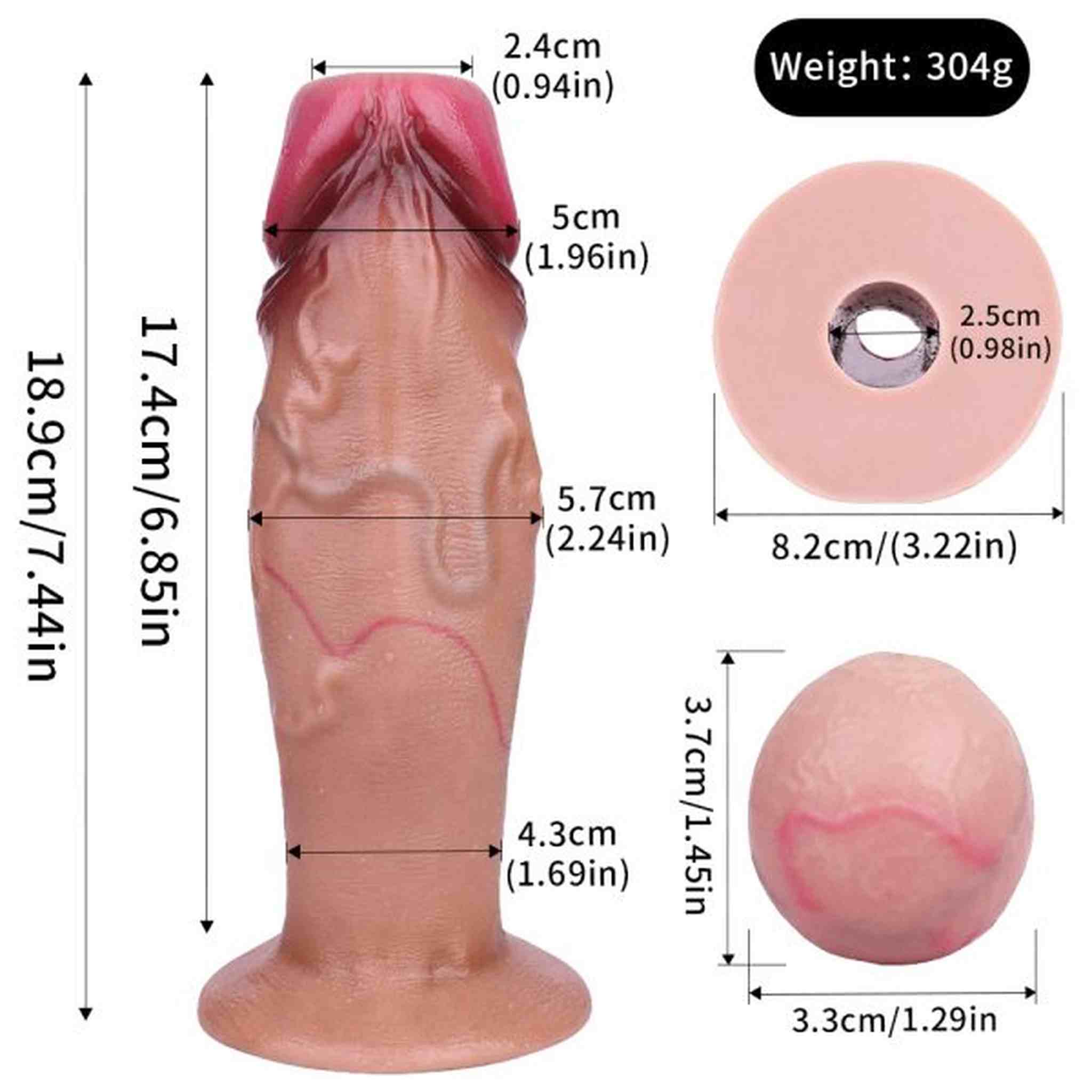 7.5 inch realistic egg-laying dildo ovipositor sex toy for women