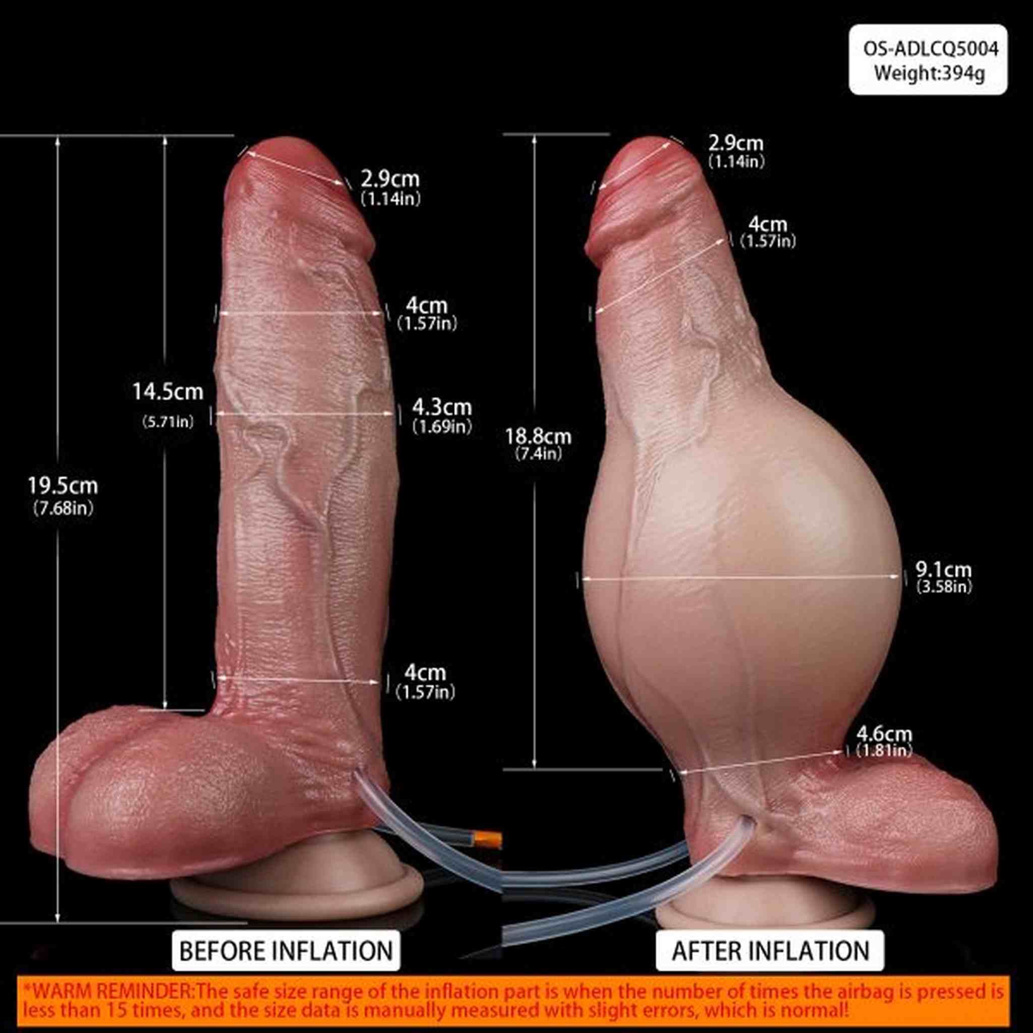 7” Realistic dildo Hand-pump Squirting Penis With Suction cup