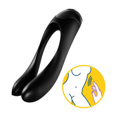 Candy Cane Finger Vibrator - Black