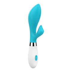 Achelois Vibratore Rabbit in Silicone con 10 vibrazione diverse - Azzurro