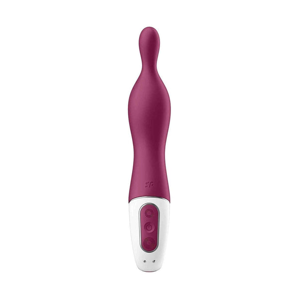 Vibratore Satisfyer A-Mazing 1 vista frontale con punta arrotondata e base comandi
