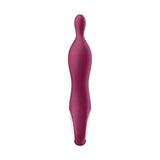 Vibratore Satisfyer A-Mazing 1 primo piano silicone bordeaux e base traslucida