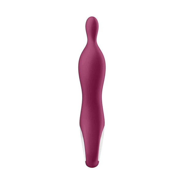 Vibratore Satisfyer A-Mazing 1 primo piano silicone bordeaux e base traslucida