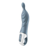 Vibratore punto A grigio chiaro con pulsanti modalità e logo SF integrato