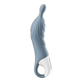 Vibratore punto A grigio chiaro con linee ondulate e anello per la presa