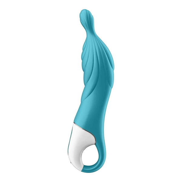 Vibratore punto A in silicone turchese con punta flessibile e base ergonomica
