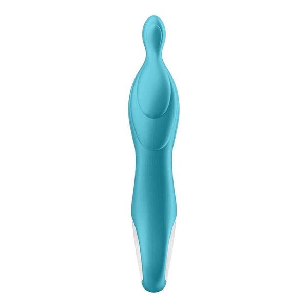 Vibratore punto A turchese verticale con punta flessibile e anello ergonomico