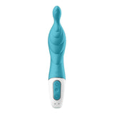 Vibratore punto A turchese con pulsanti velocità e logo SP visibile frontalmente