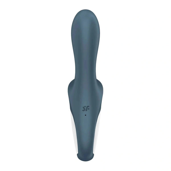 Vibratore anale inflabile Satisfyer Air Pump Booty 2 grigio scuro vista frontale ergonomica