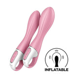 Doppio vibratore gonfiabile Satisfyer rosa chiaro con icona funzione inflatabile