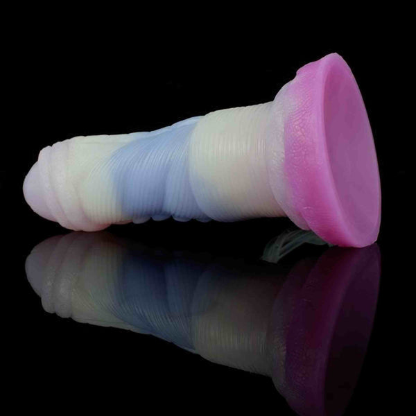 Dildo Alien I silicone texture righe verticali gradiente colori