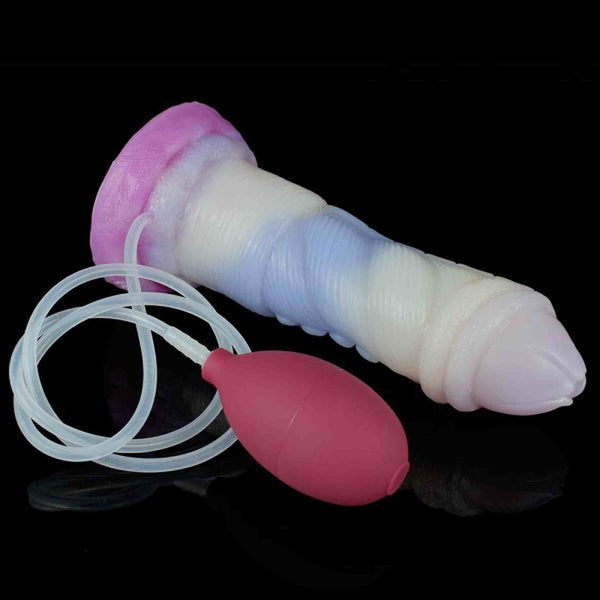 Dildo Alien I silicone orizzontale con pompetto rosso