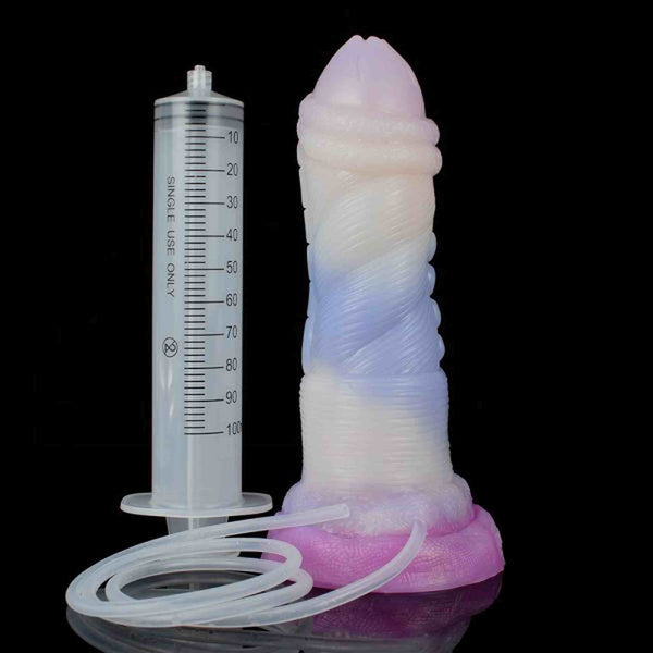 Dildo Alien I silicone con siringa monouso e tubo flessibile