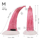 Dildo silicone rosa taglia M compatto base bianca