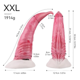 Dildo silicone rosa XXL grande dimensione base bianca