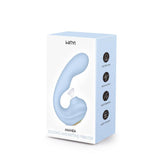 Scatola prodotto WINYI Amanda vibratore succhiatore e battente in silicone morbido blu chiaro