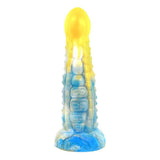 Fantasy dildo creatura marina giallo blu effetto acqua texture corallo