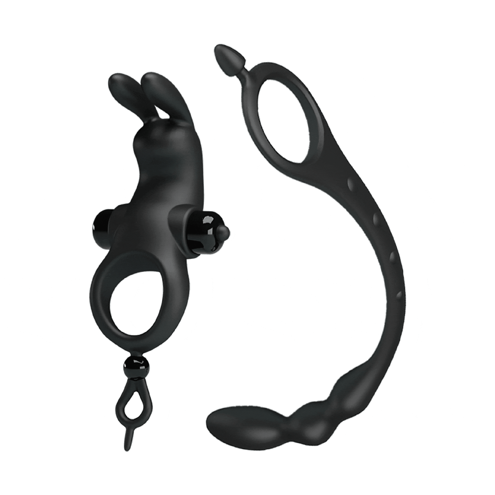 Anello Vibrante con Coniglietto Clitorideo e Stimolatore Anale