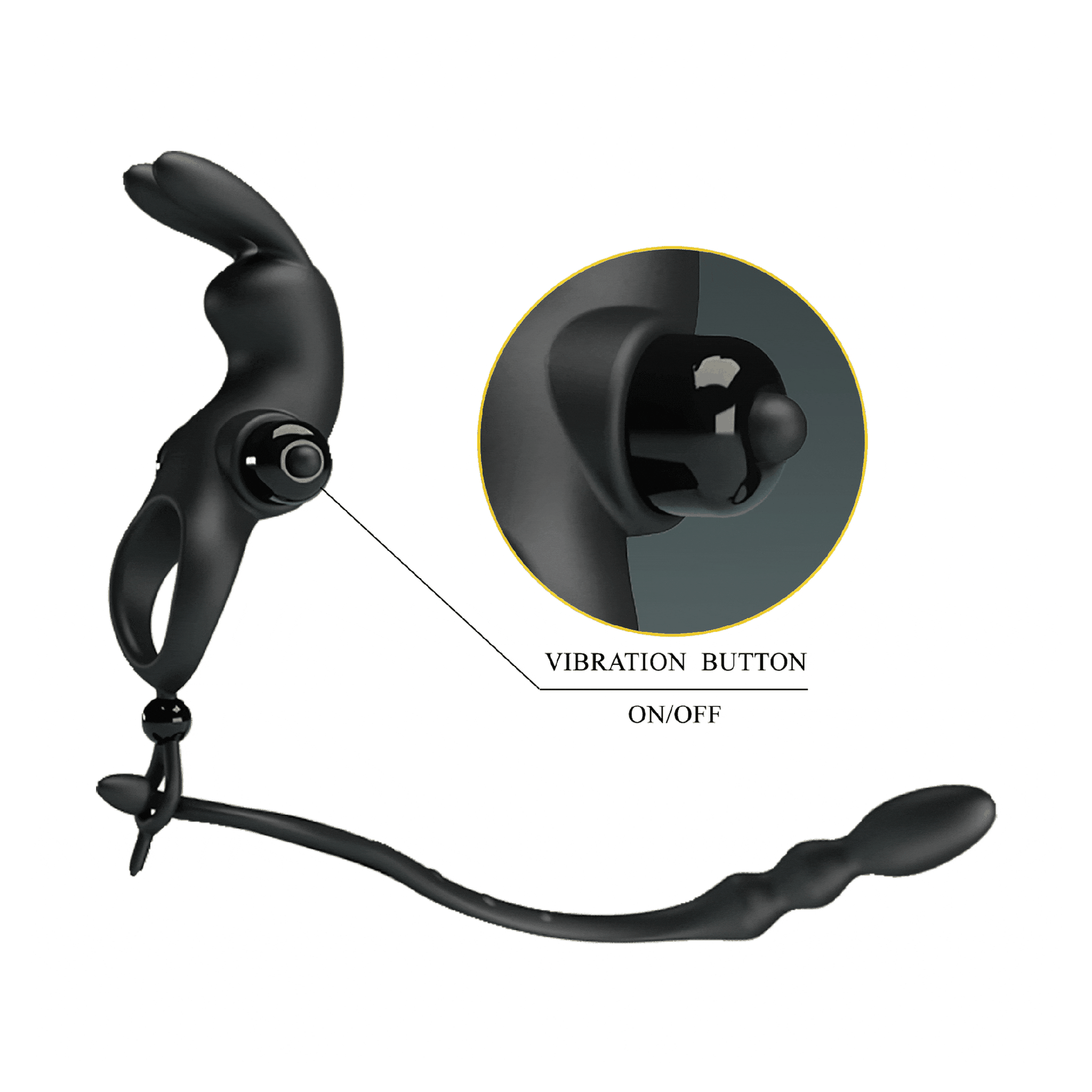 Anello Vibrante con Coniglietto Clitorideo e Stimolatore Anale