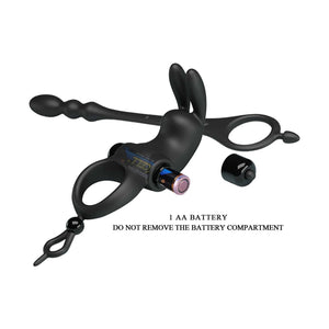 Anello Vibrante con Coniglietto Clitorideo e Stimolatore Anale