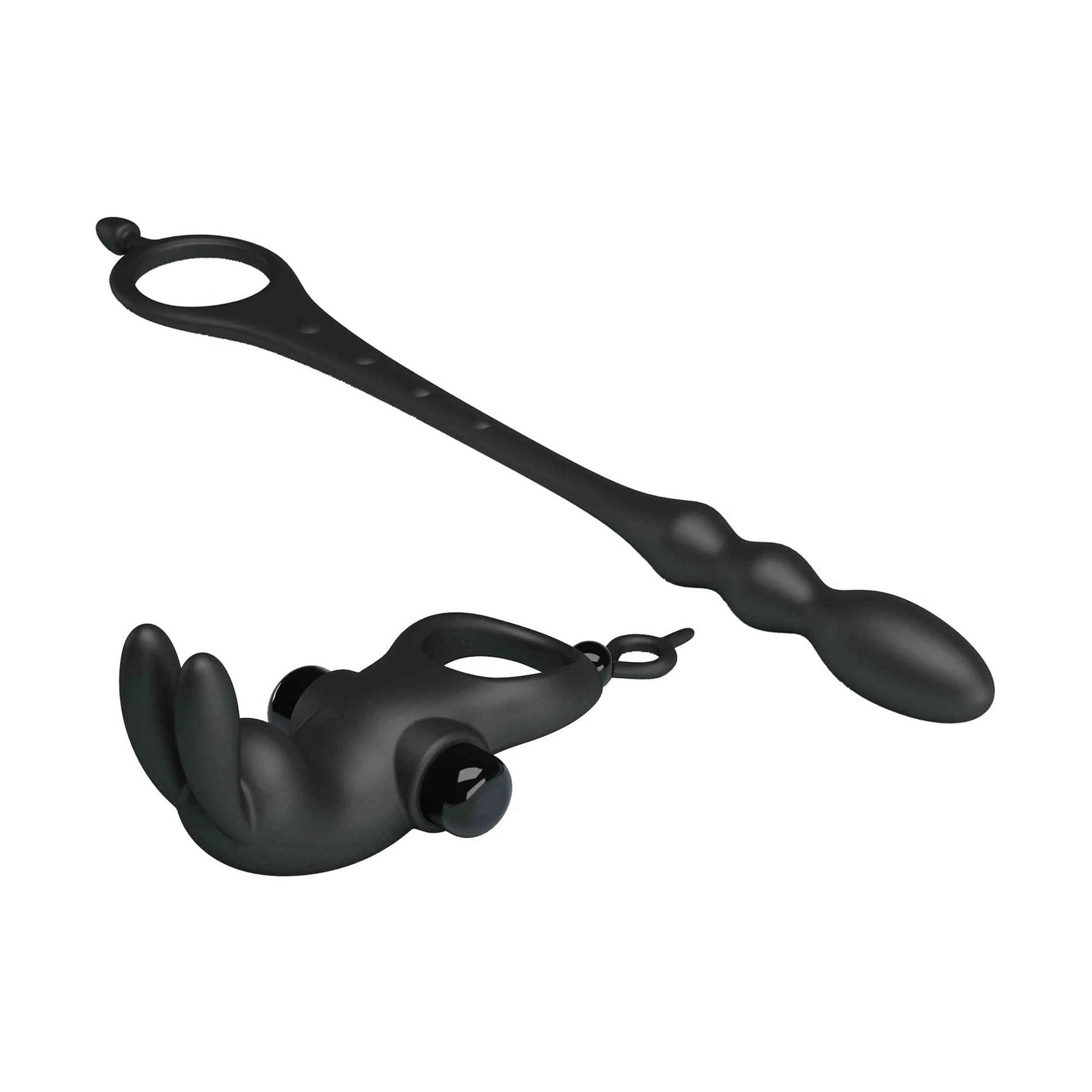 Anello Vibrante con Coniglietto Clitorideo e Stimolatore Anale