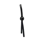 Anello fallico nero in silicone regolabile con struttura a Y e sfera centrale
