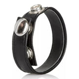 Anello in Pelle a Ciappe Regolabili - Nero