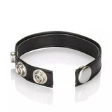 Anello in Pelle a Ciappe Regolabili - Nero