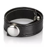 Anello in Pelle a Ciappe Regolabili - Nero