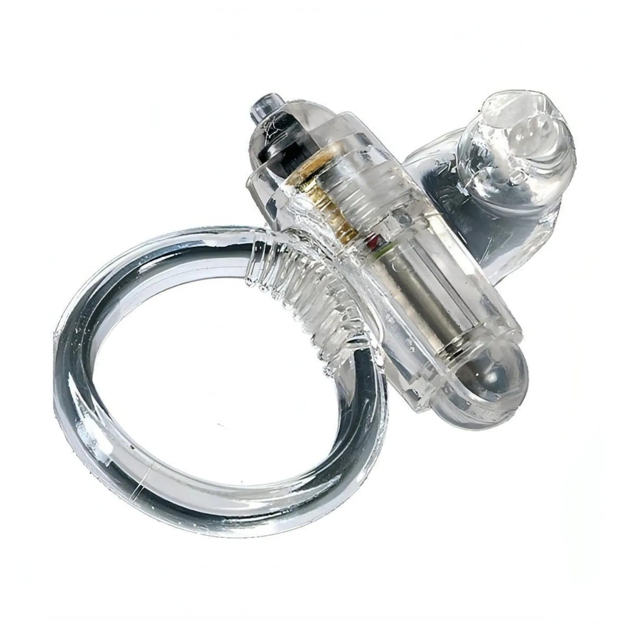 Anello vibrante con coniglietto clitorideo - Grigio chiaro